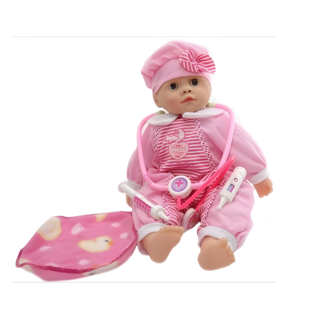 👩‍⚕️ Muñeca Enferma Infantil con Termómetro - ¡Aprender Cuidando! 🎉