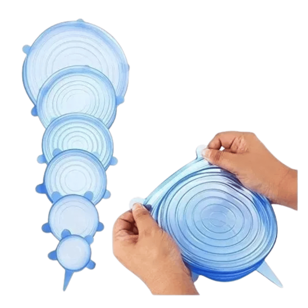 Tapa Elastico Multiusos Set 6 Piezas Uso - Vista 1