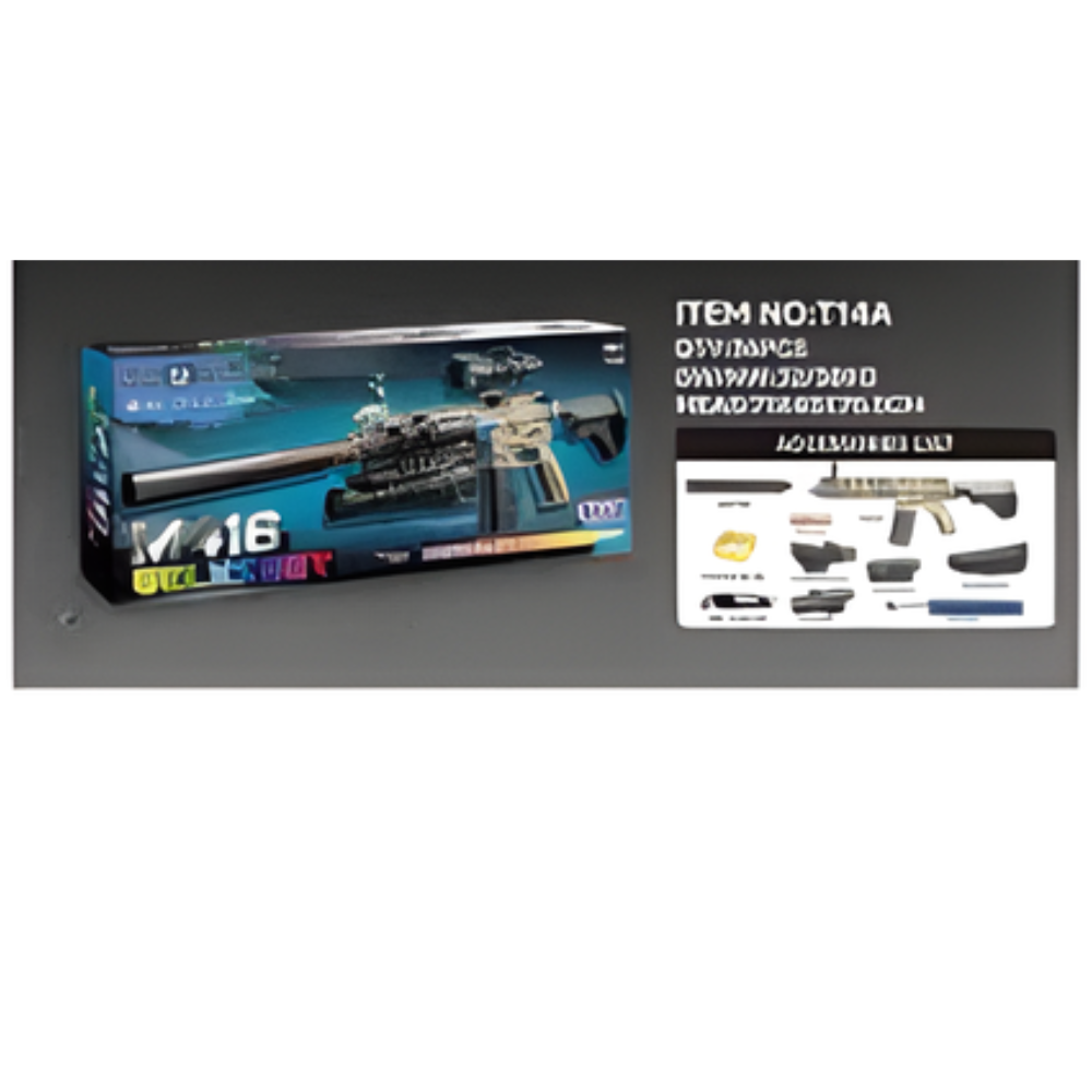 Rifle Juguete M416 Gelxshot Azul Gris Hi 🎯 - Diversión Asegurada! 2