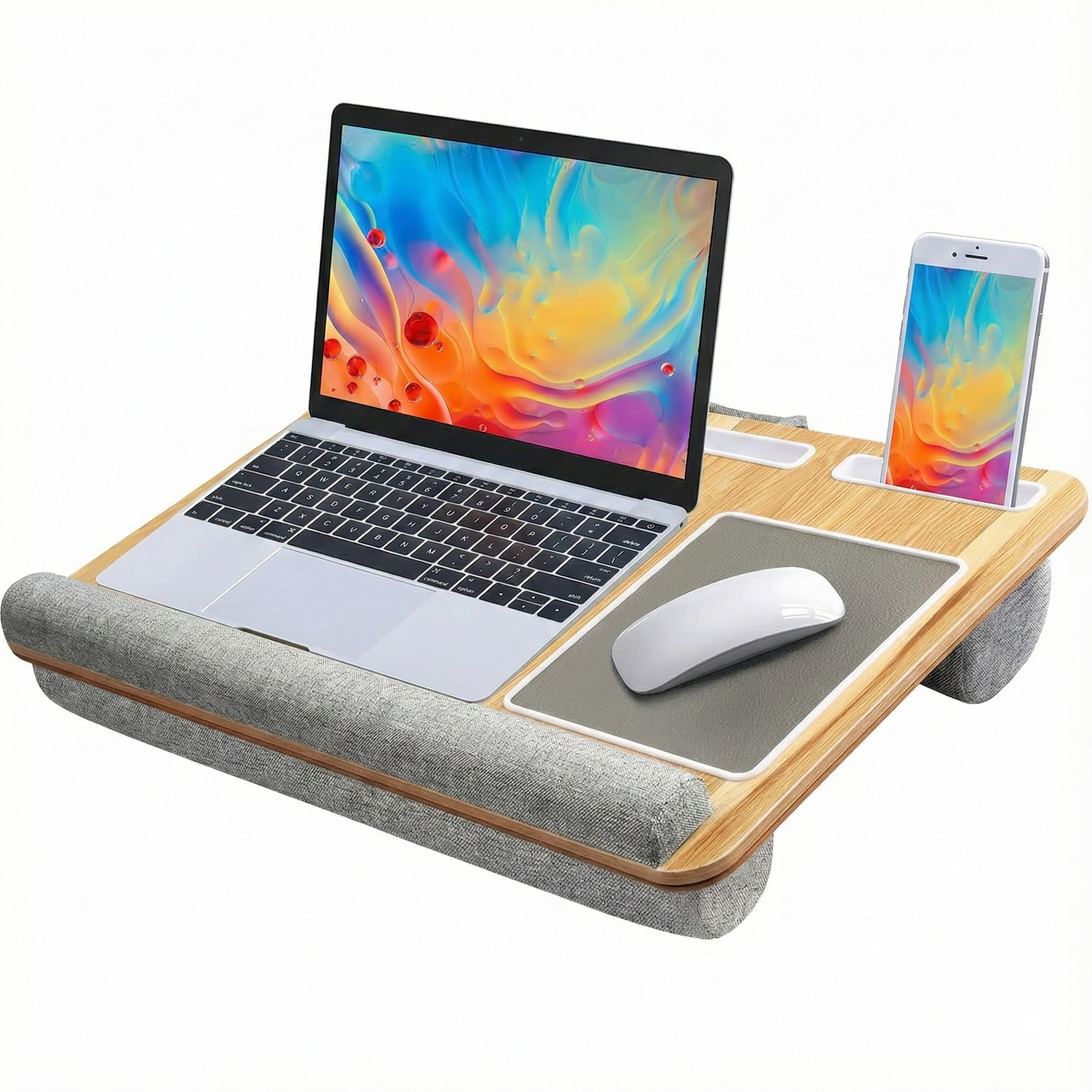 Mesa portátil para laptop con almohadas - Vista 1