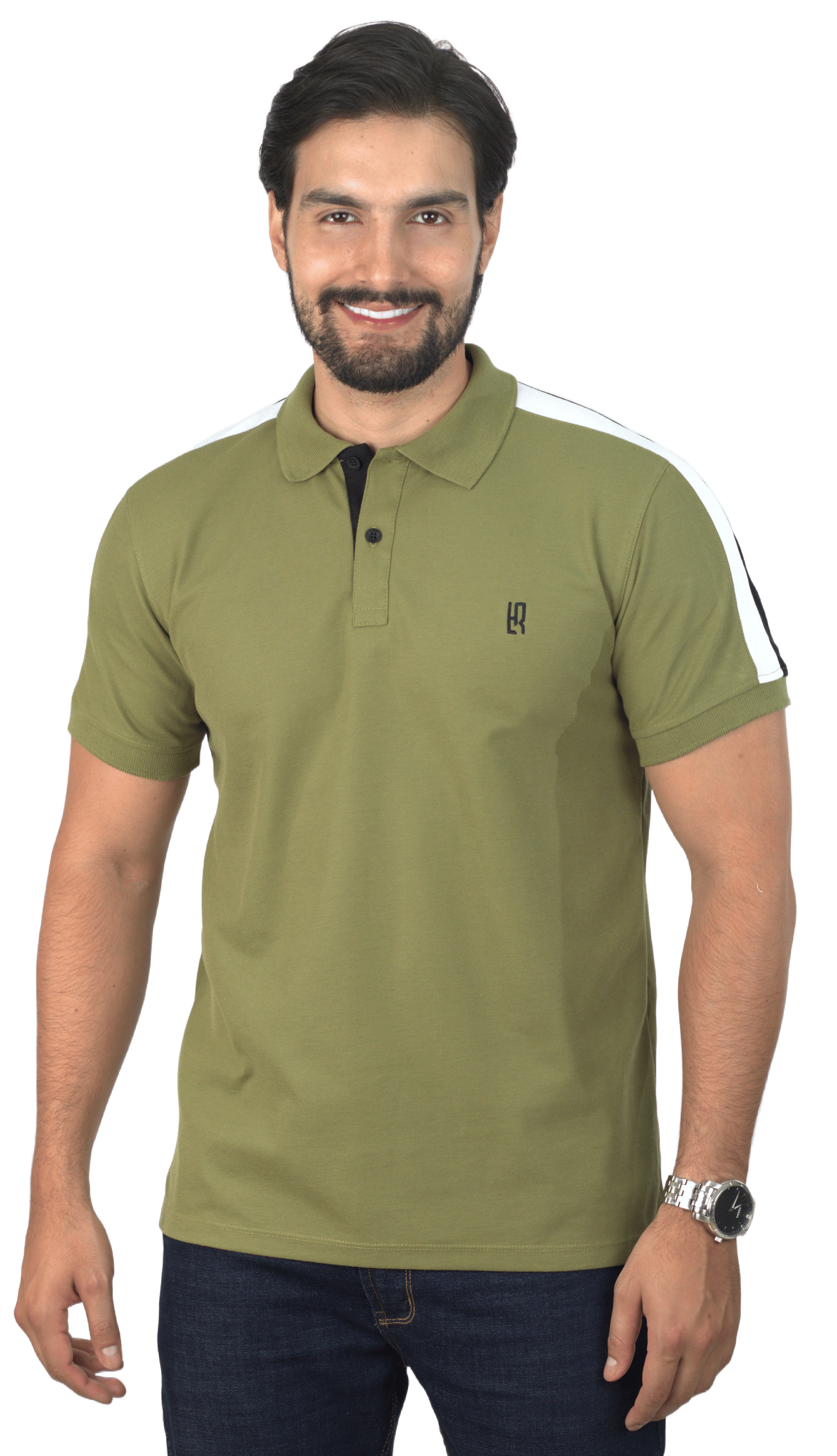 096D POLO COMBINADA MUZGO NEGRO BLANCO - Vista 1