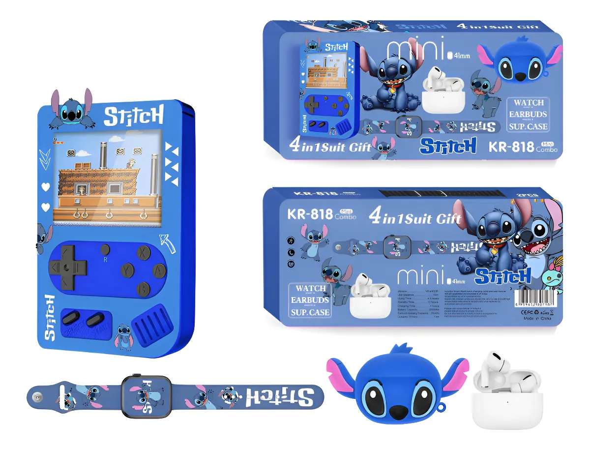 Vista 4 de Combo Infantil 4 en 1 Reloj,Consola,Audi - Diseño: Niña