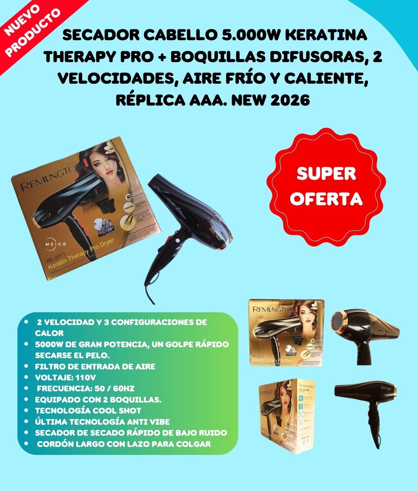 Secador Cabello 5.000W Bopai