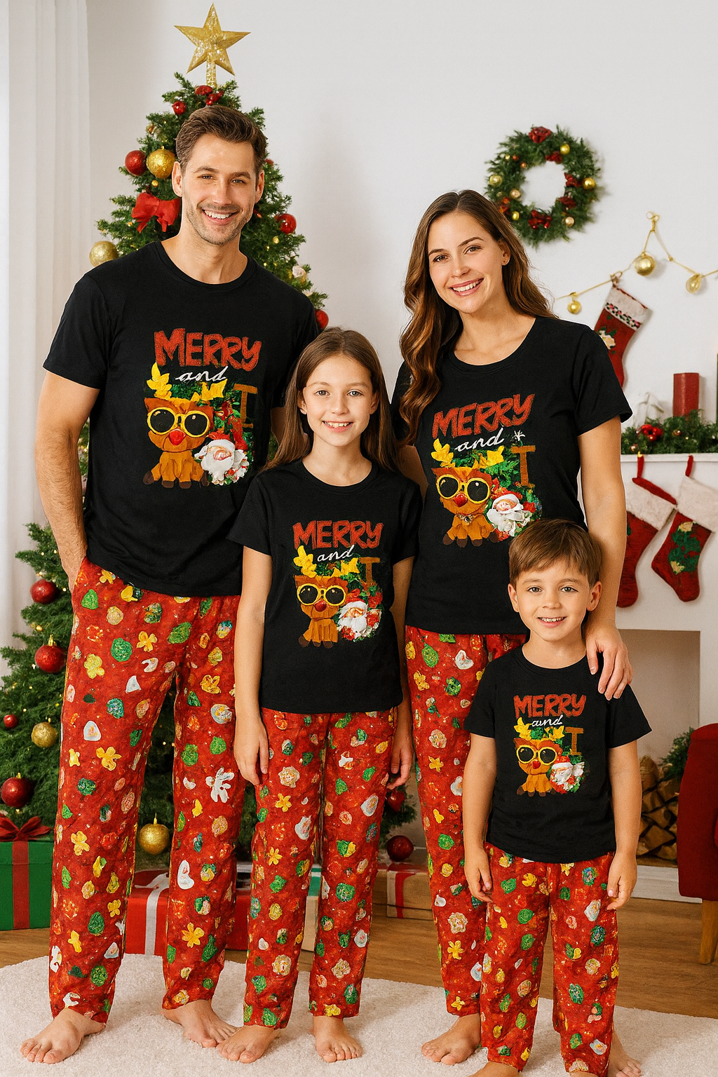 Pijama Navidad Reno y Noel Familia negra - Vista 1