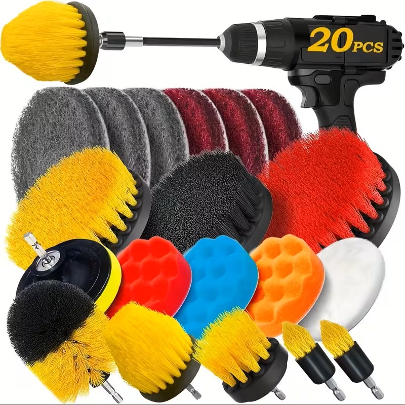 Kit de cepillos y esponjas taladro x20ps