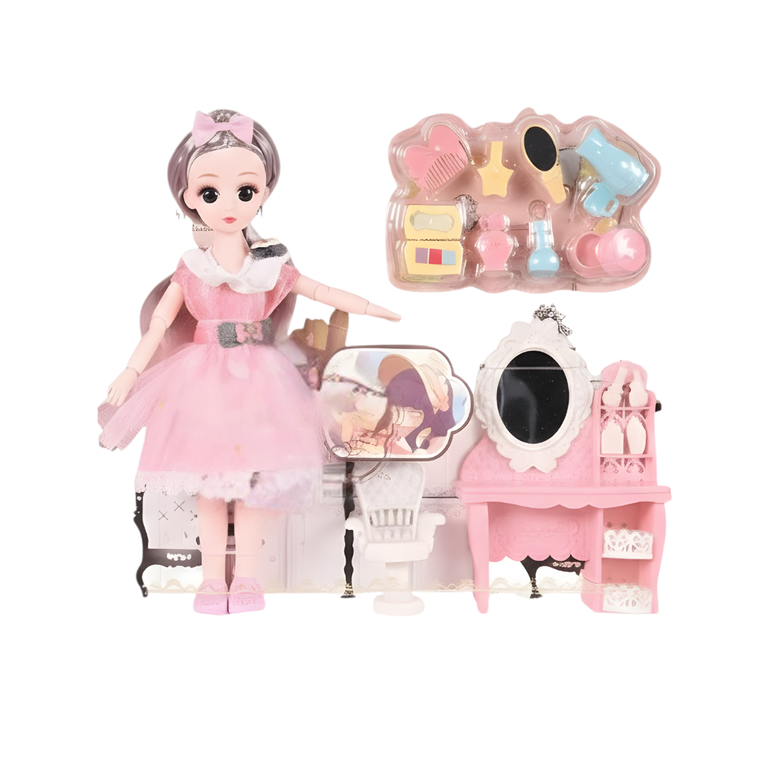 🎀 Set de Muñeca y Accesorios de Tocador - Diversión y Aprendizaje para Niñas 3