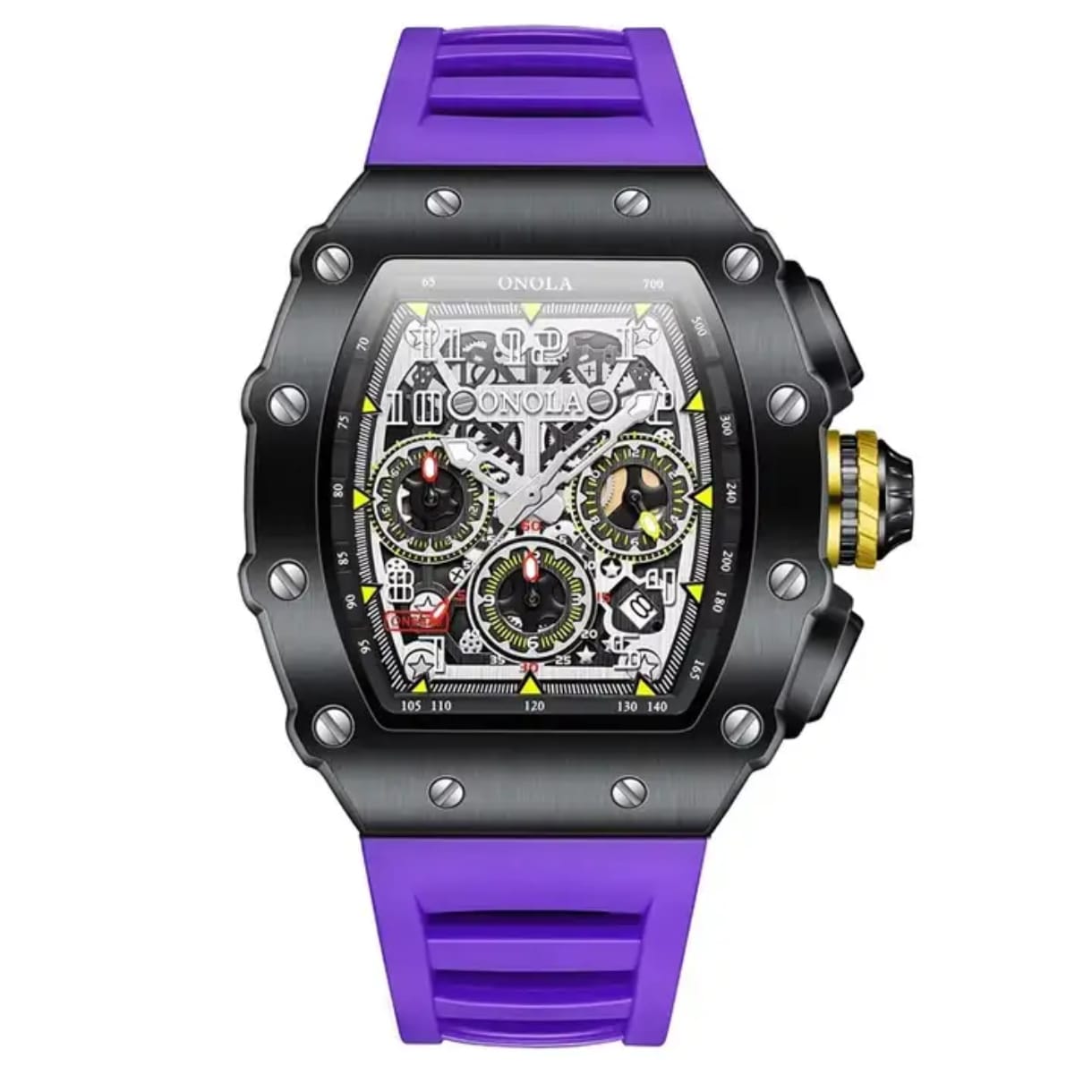 Vista 5 de Reloj Onola 6826 estilo Richard Mille - COLOR: Morado