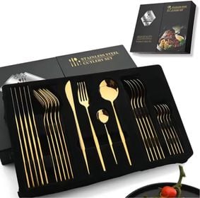 DI Set cubiertos dorado caja de lujo