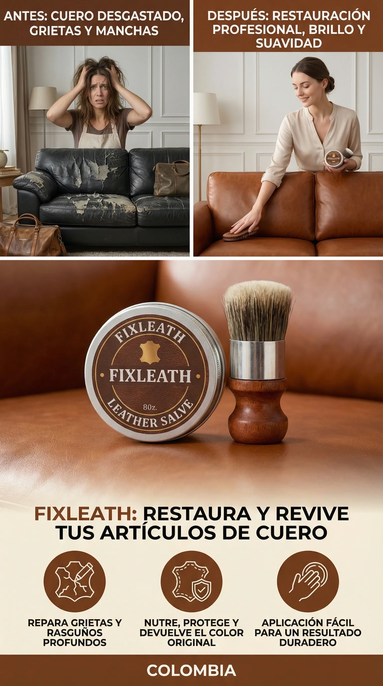 Fixleath Crema renovadora de cueros