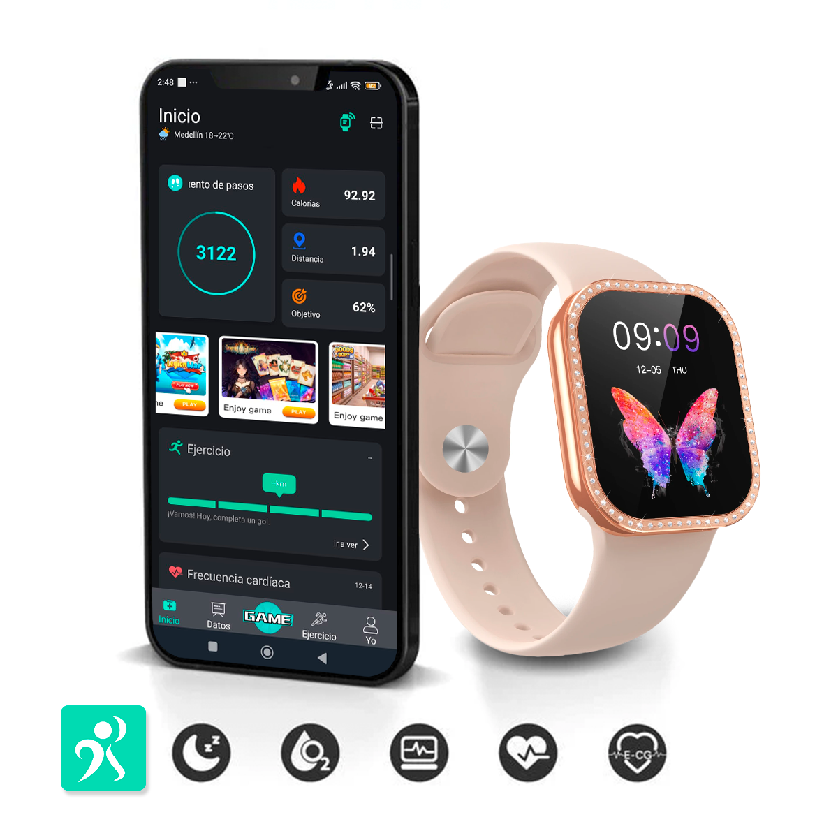 Set Relojes De Lujo 2 En 1 Zw10