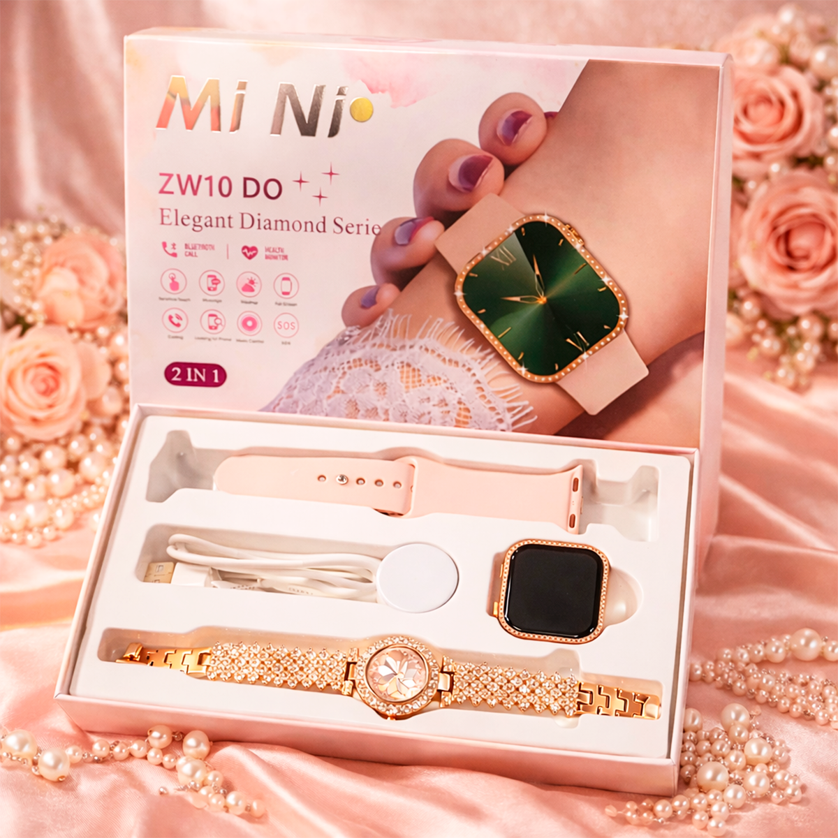 Set Relojes De Lujo 2 En 1 Zw10