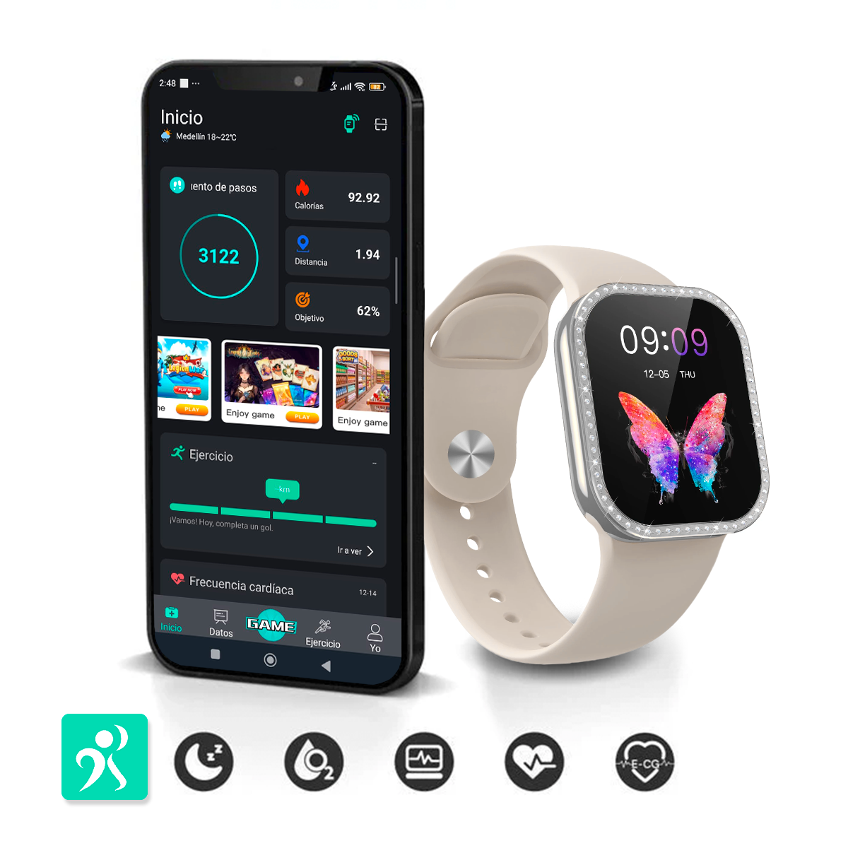 Set Relojes De Lujo 2 En 1 Zw10