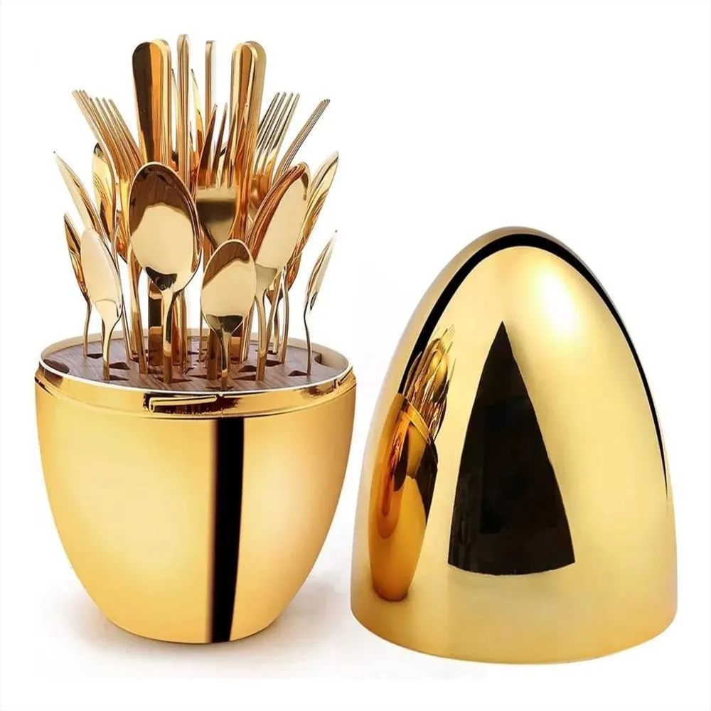 Set 24 Cubiertos en forma de huevo - Vista 1