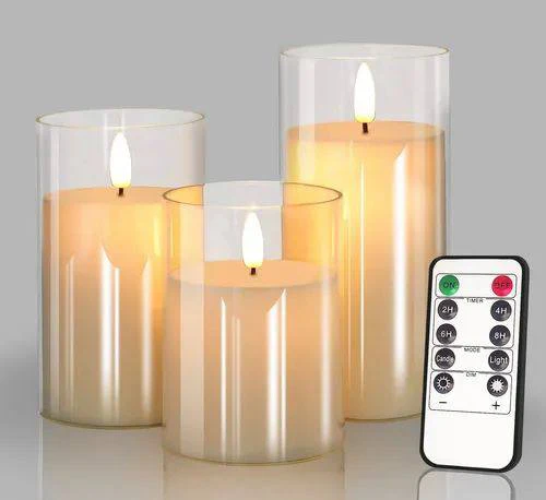 Velas LED de Cera Real con Control x3