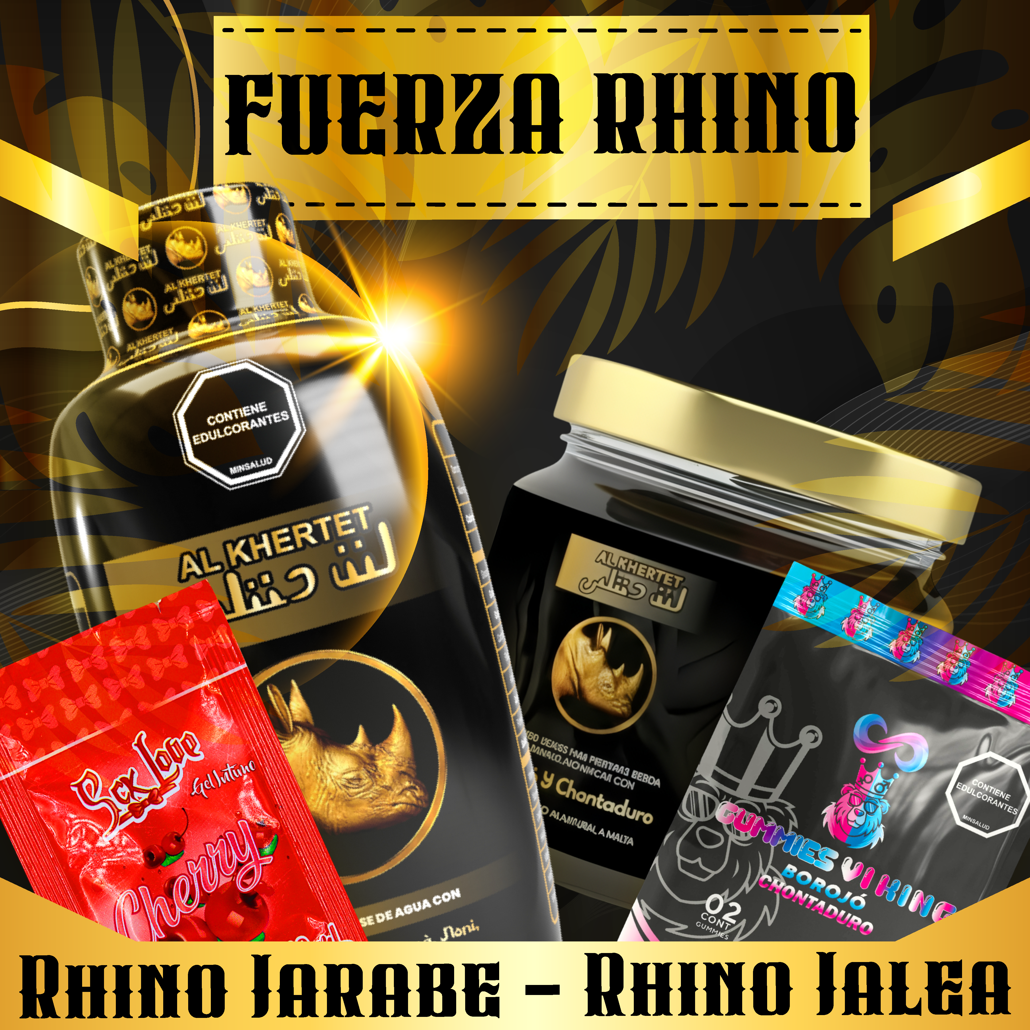 RHINO JALEA+RHINO JARABE 500ML+OBSEQUIOS
