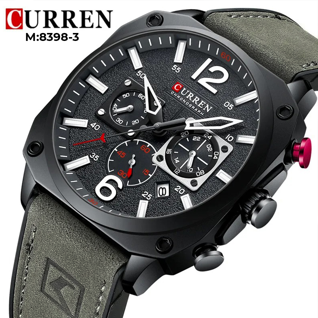 8398 CURREN CUERO CRONOGRAFO HOMBRE - Vista 1