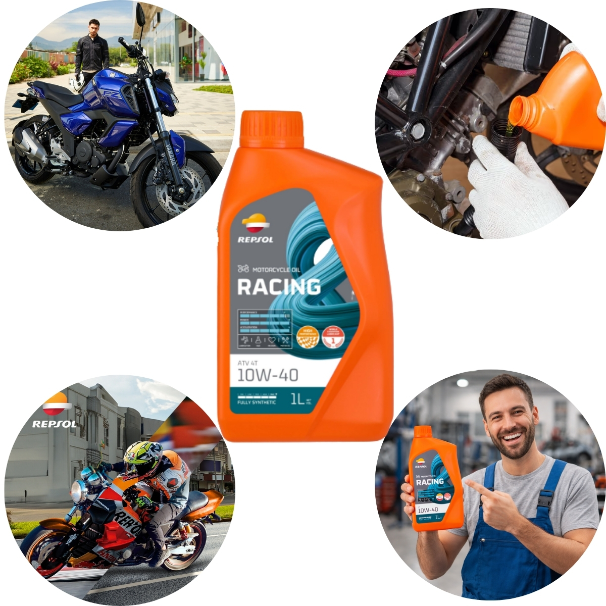 Aceite Repsol Full Sintetico 10w40 Moto