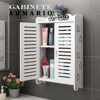 estante de baño de 3 niveles con puerta