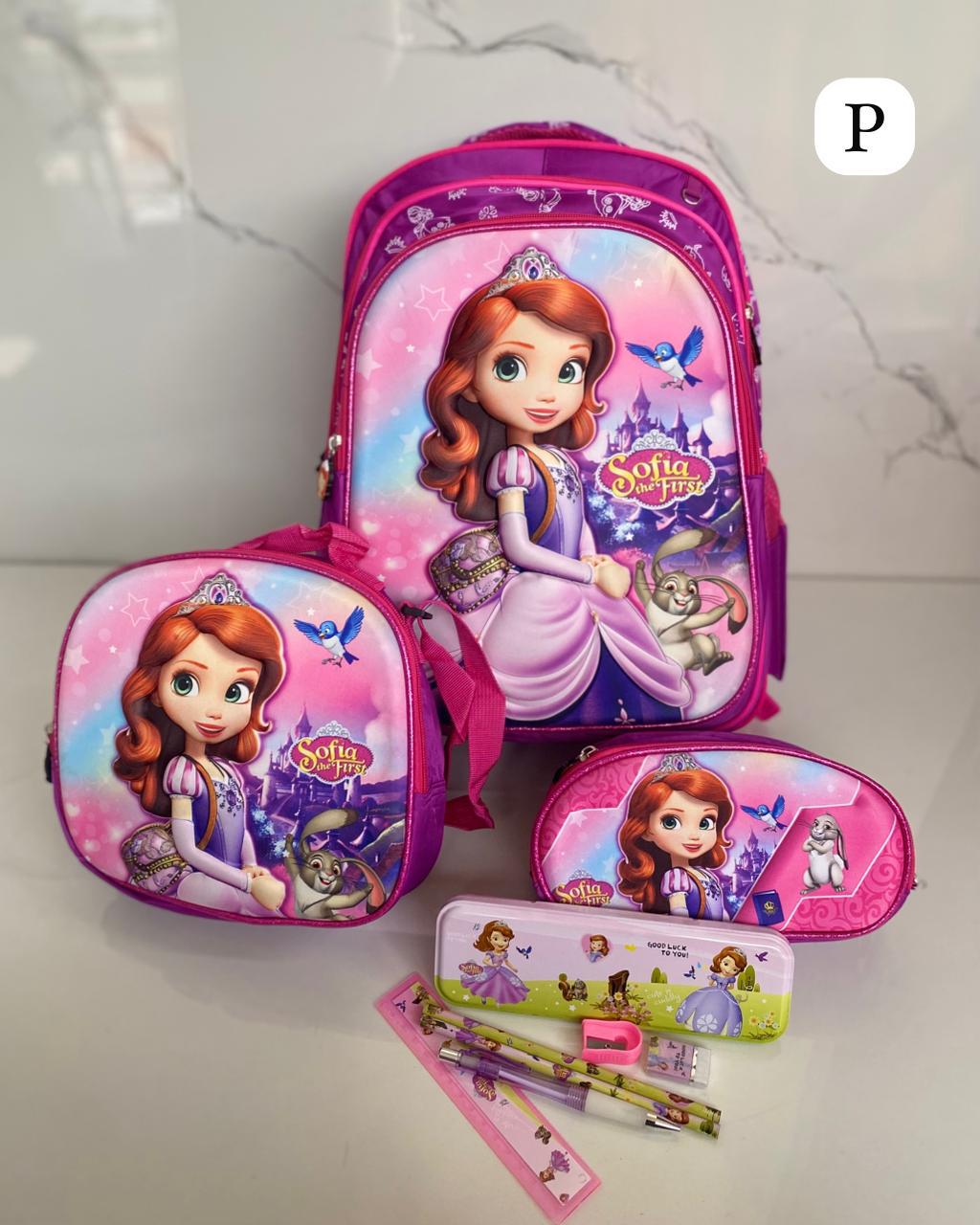 TRIO O COMBO ESCOLAR PEQUEÑO PRINCESAS - Vista 1