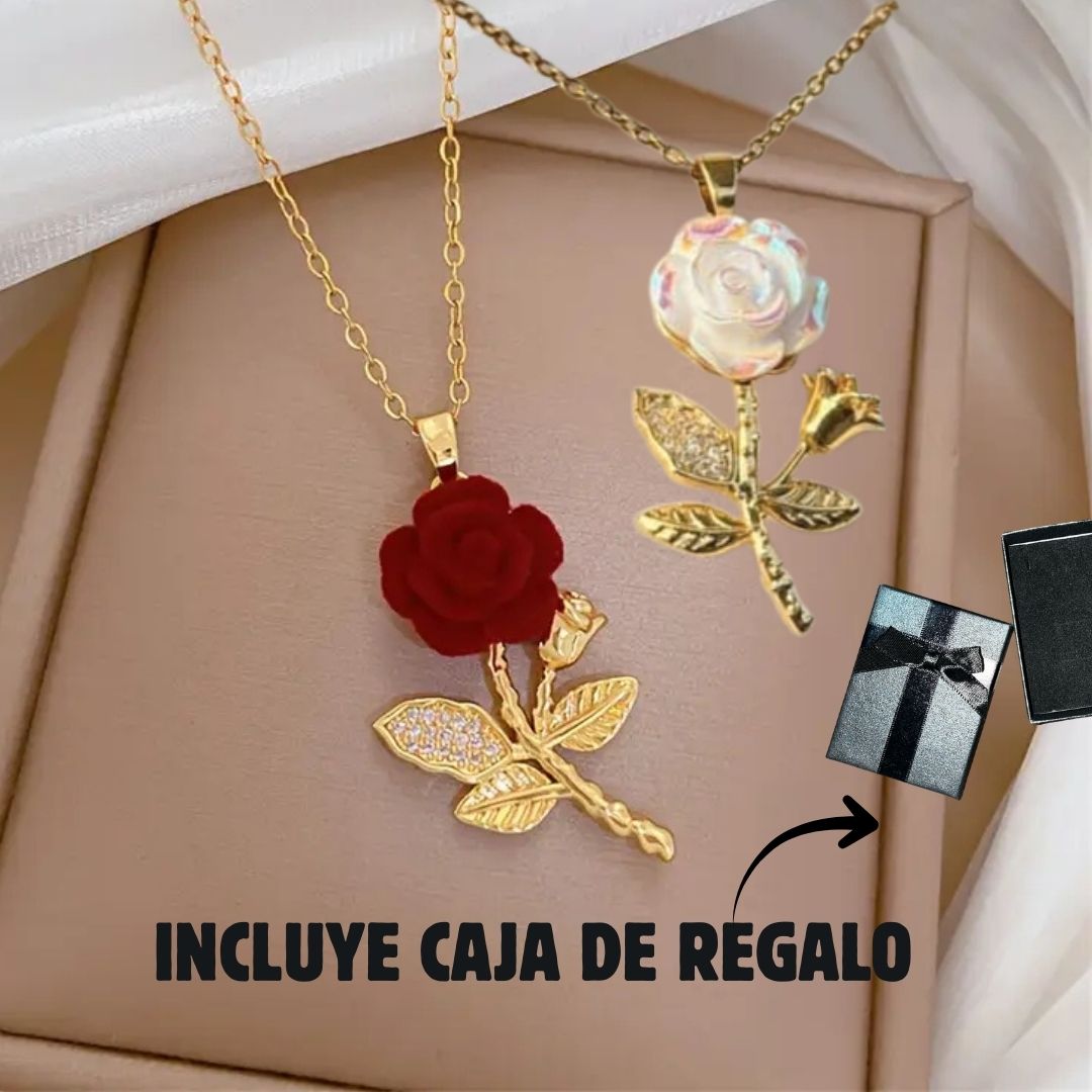 Collar Rosa 3D + CAJAREGALO - Vista 1