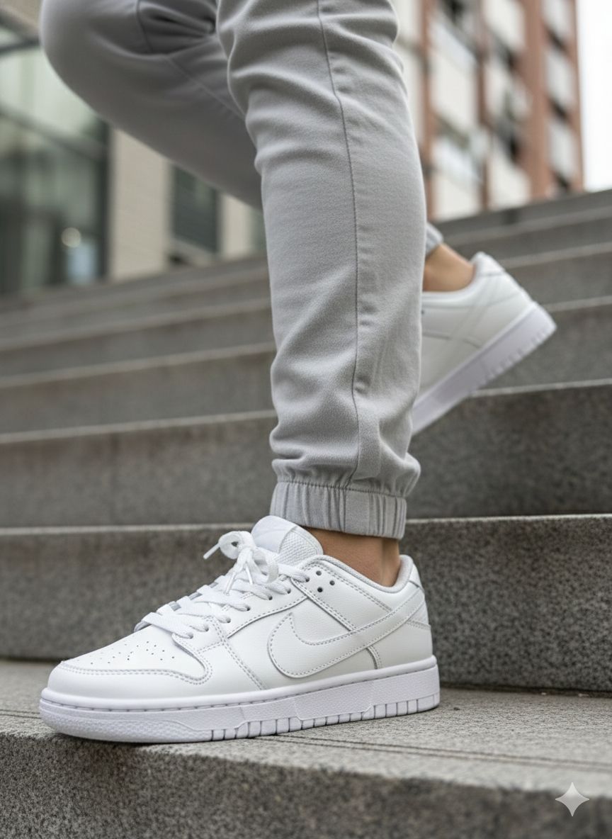 Tenis Dunk Blanco- Negro (Ideal Colegio) - Vista 1