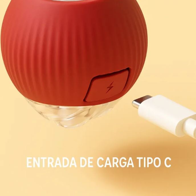 Detalle de pelota eléctrica interactiva para gatos