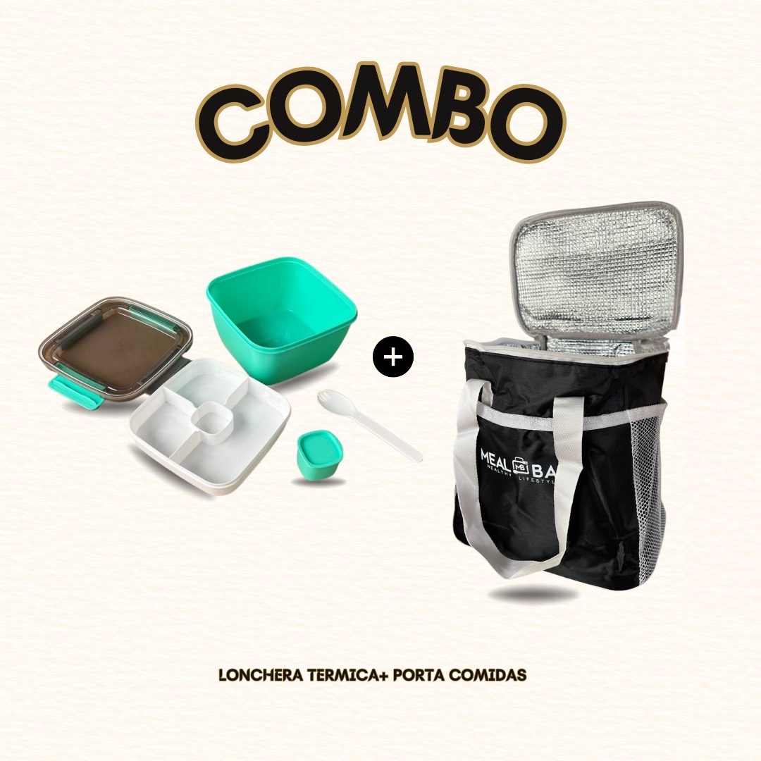 COMBO LONCHERA TÉRMICA + PORTA COMIDAS