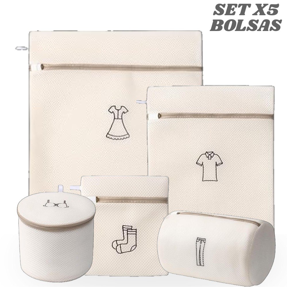 Set X5 Bolsas de Malla para Lavanderia