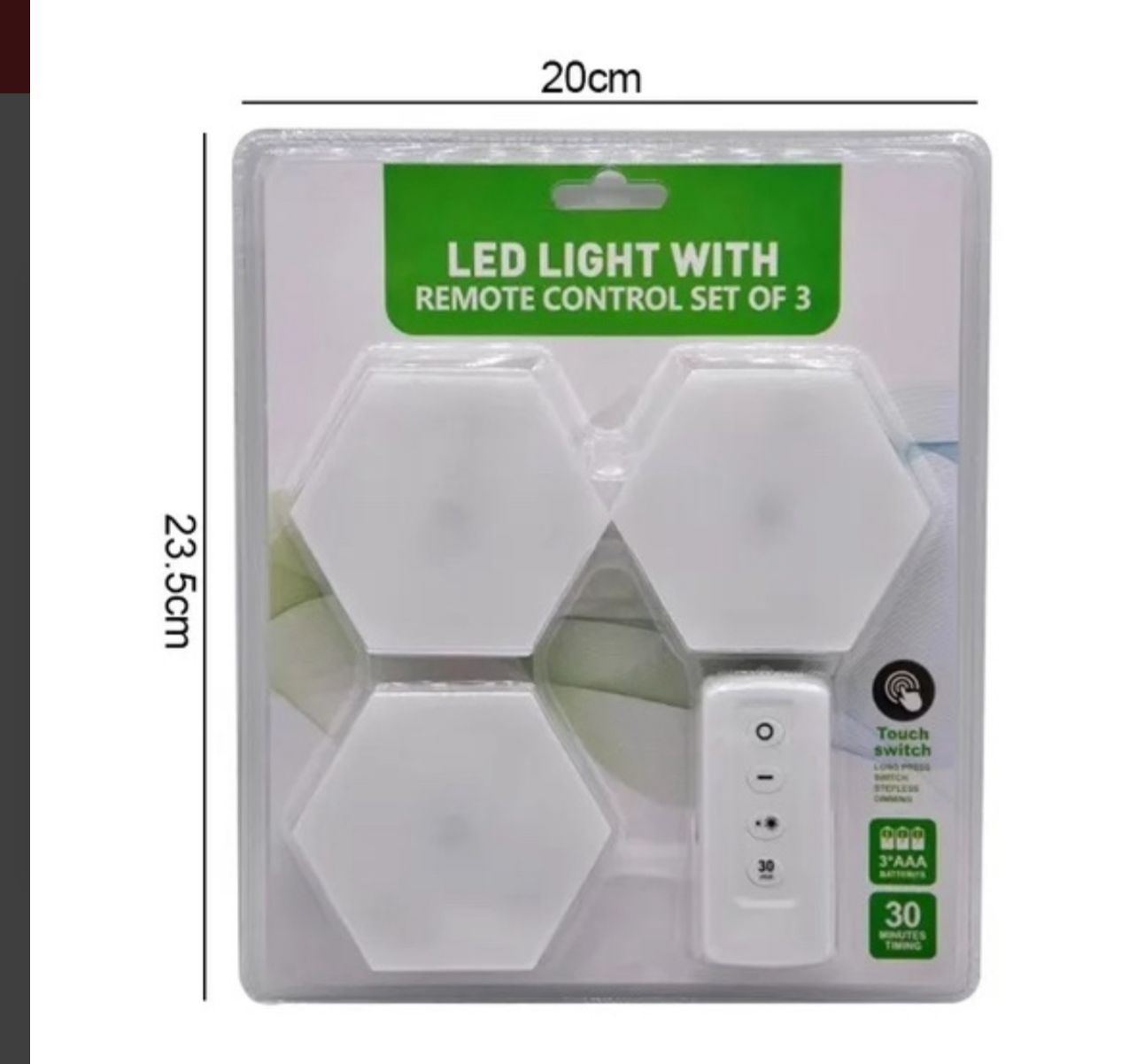 Luces Led Portatiles 3Und Hexagonal Pila