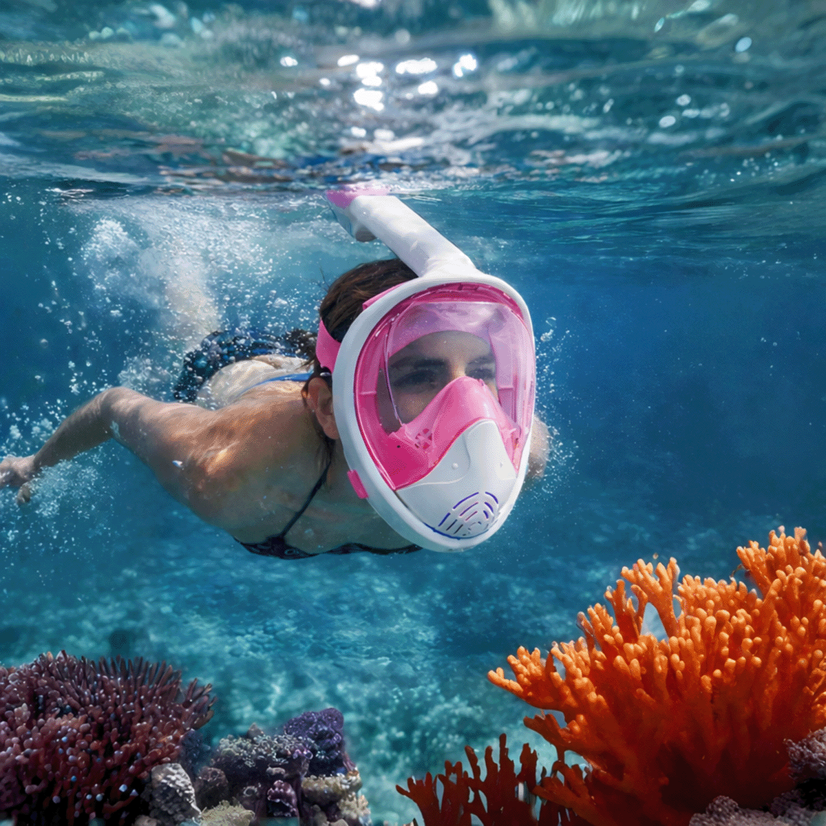 Mascara Snorkel Facial Piscina F-200 - Vista 1