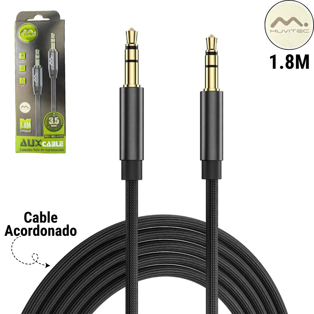 Cable Auxiliar 1X1 EstereoPlug 3.5mm1.8M