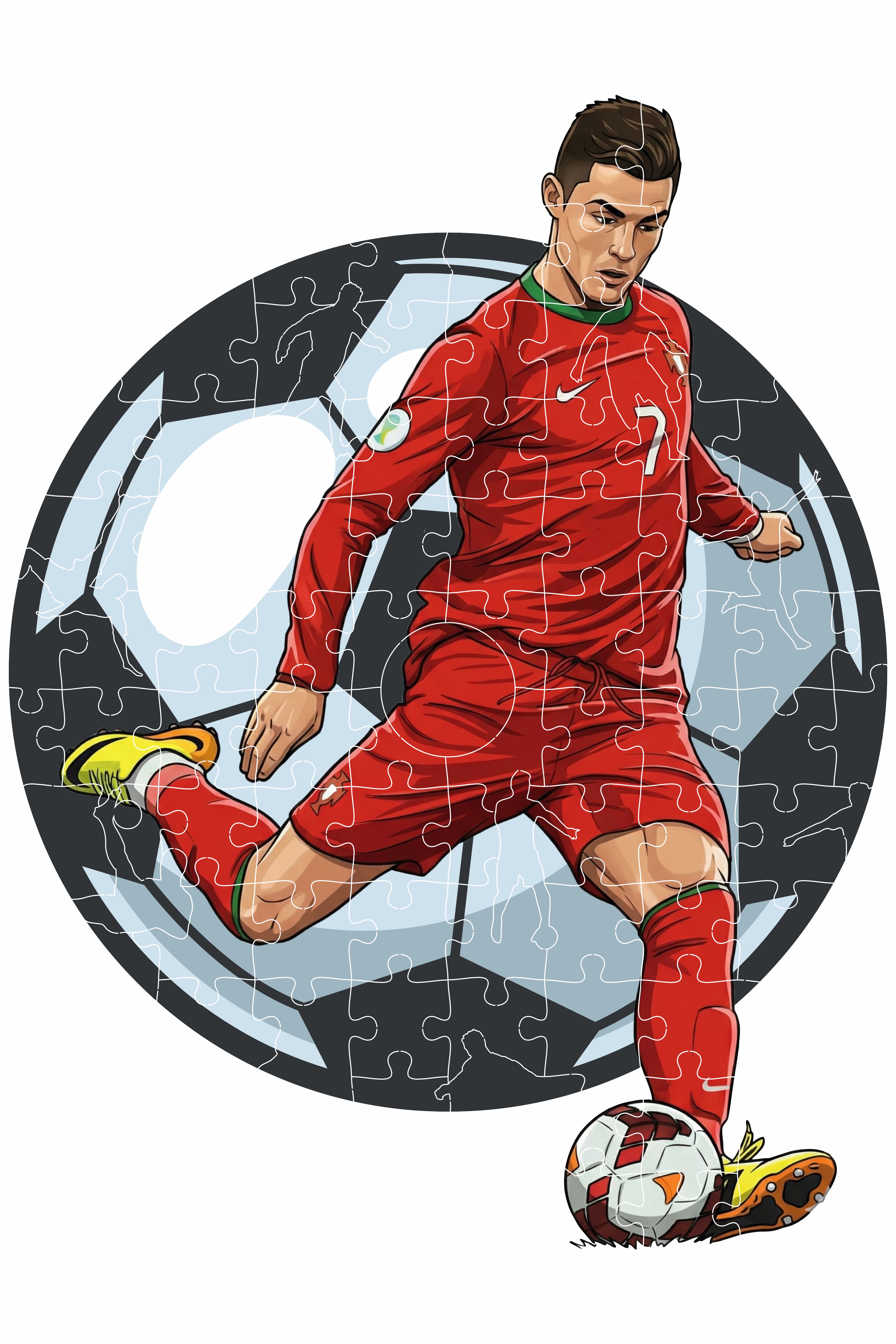 Vista 14 de Personajes Rompecabezas futbol - jugador: Mbappe, tamaño: 20x30cm
