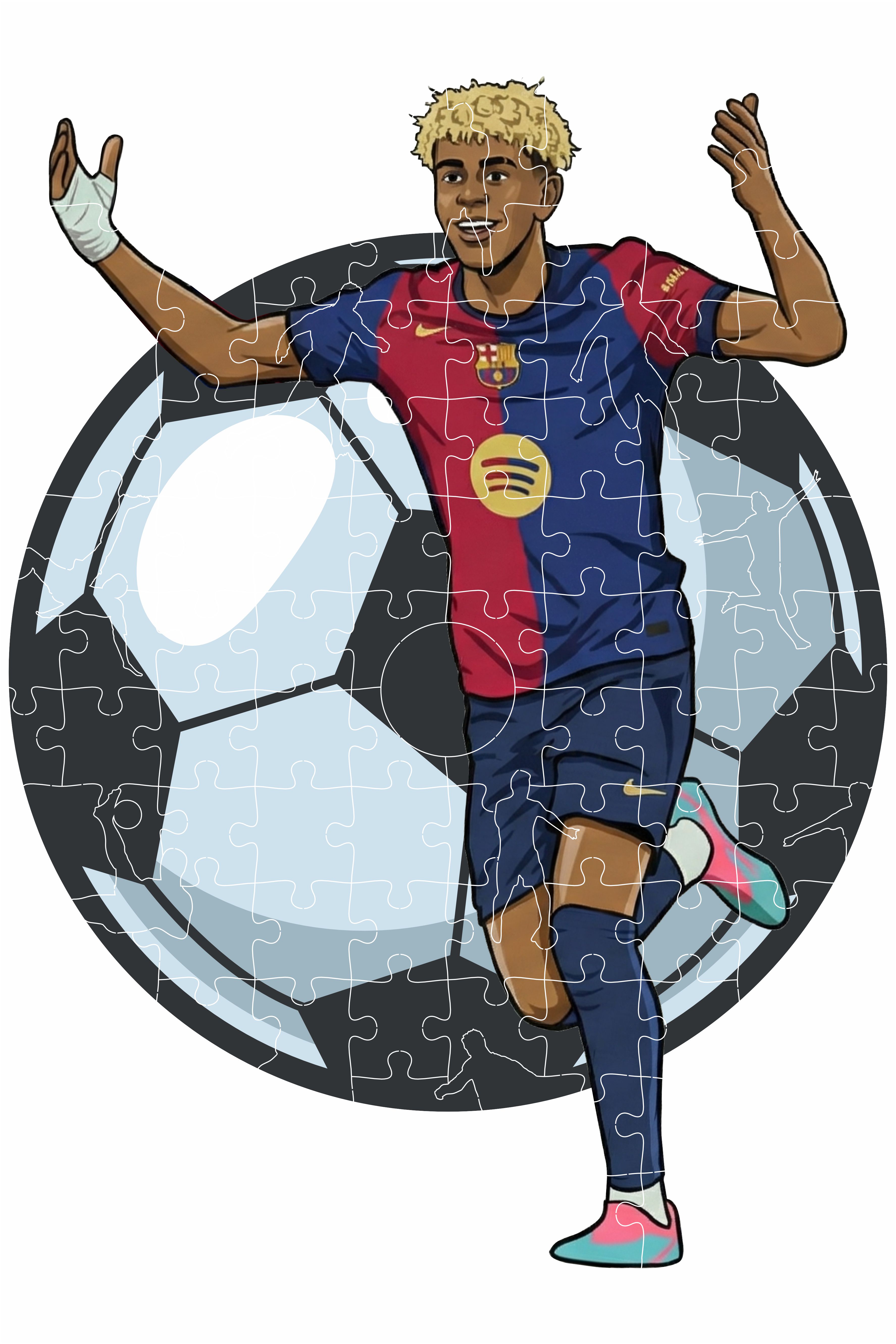 Vista 13 de Personajes Rompecabezas futbol - jugador: Mbappe, tamaño: 20x30cm