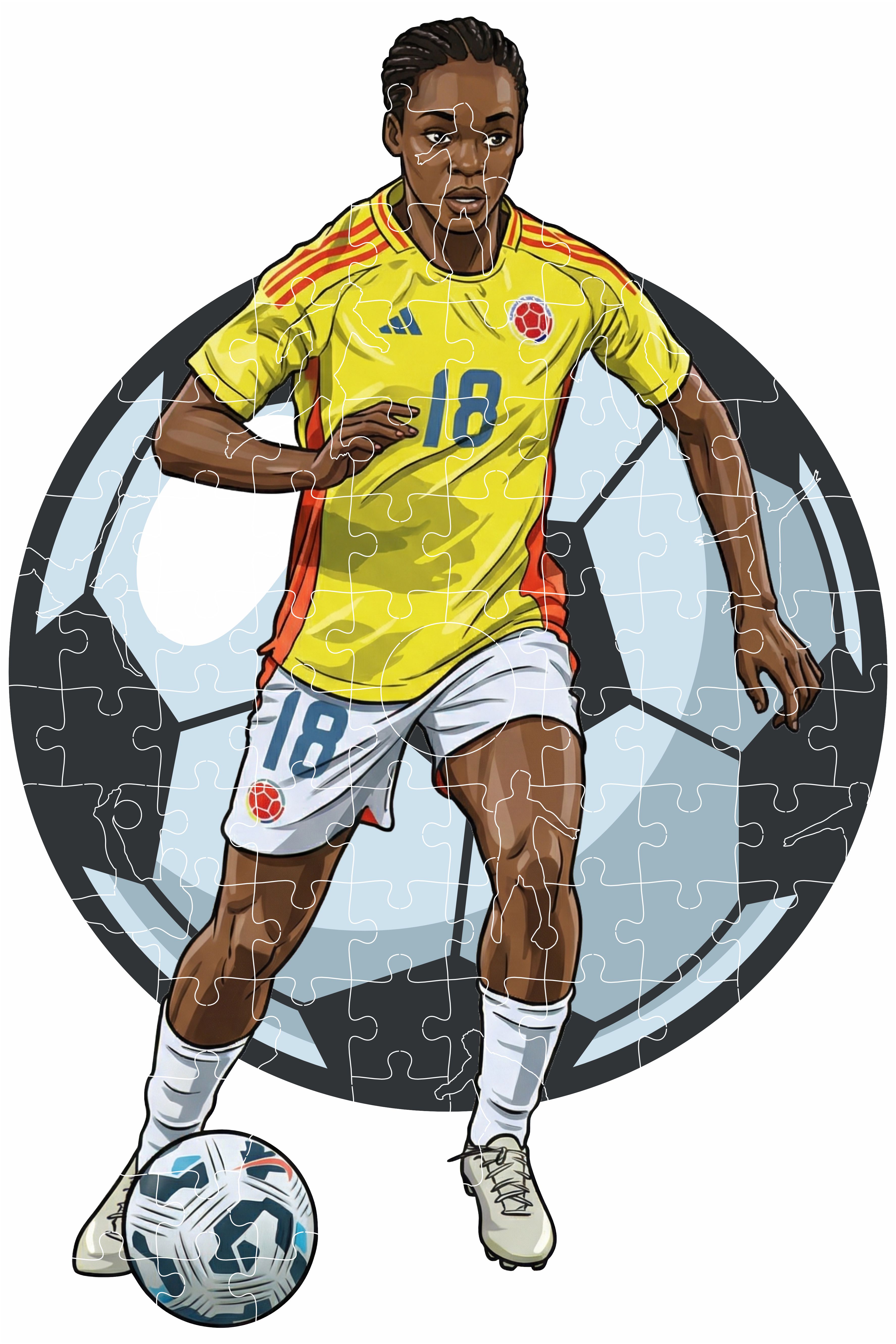 Vista 11 de Personajes Rompecabezas futbol - jugador: Mbappe, tamaño: 20x30cm