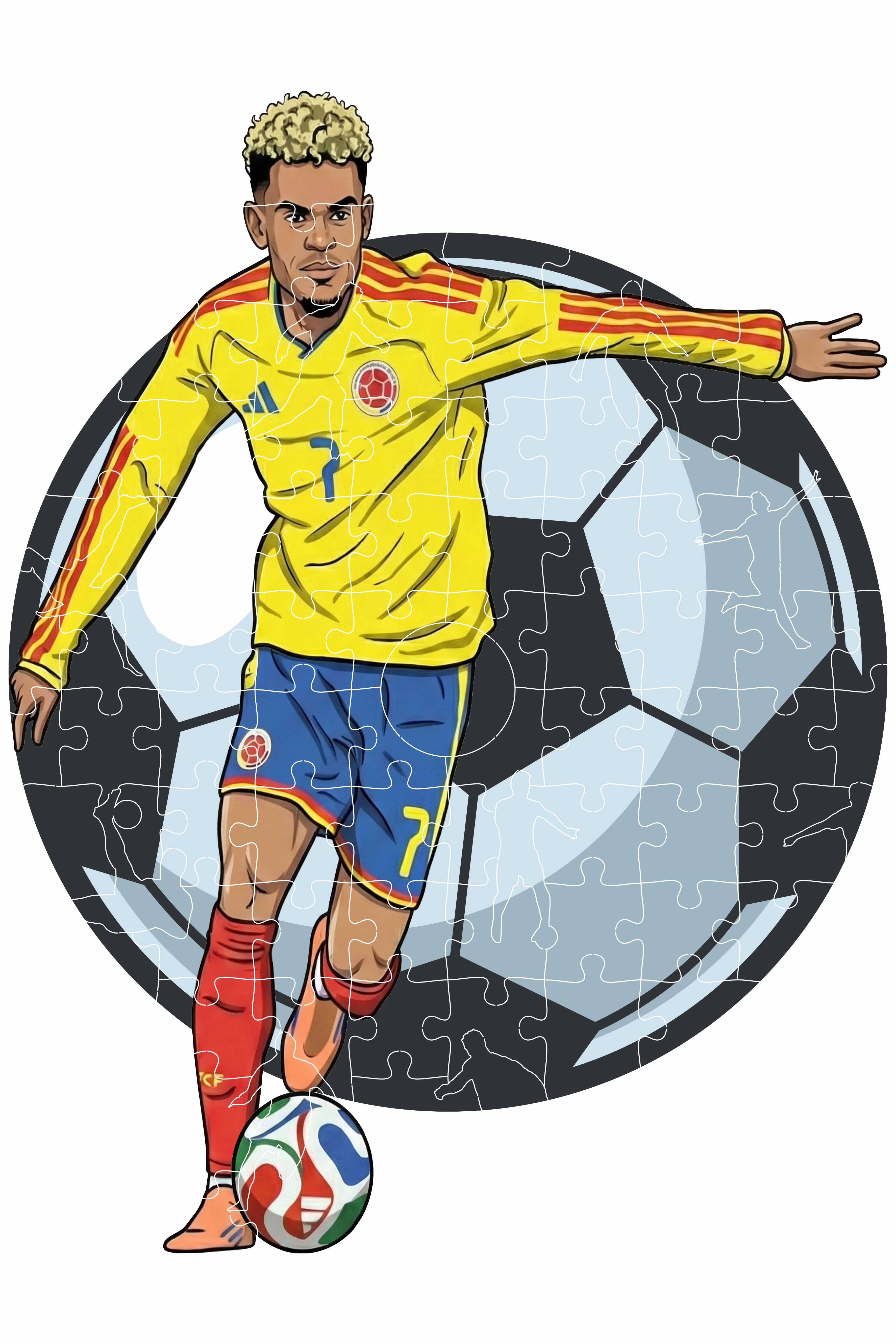 Vista 12 de Personajes Rompecabezas futbol - jugador: Mbappe, tamaño: 20x30cm