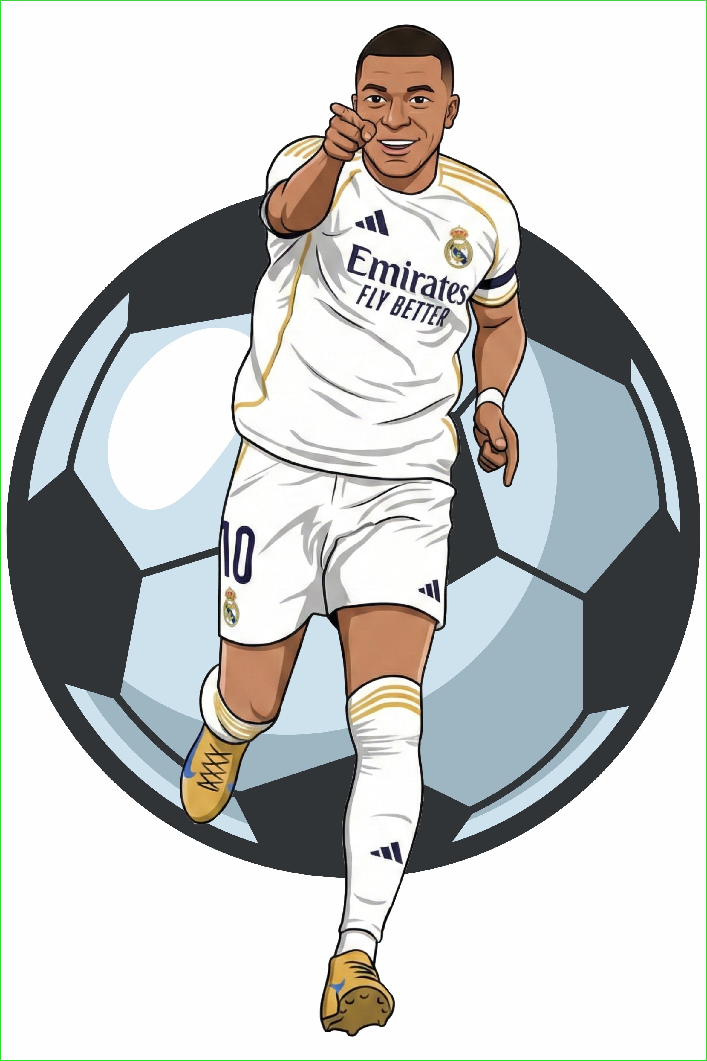 Vista 7 de Personajes Rompecabezas futbol - jugador: Mbappe, tamaño: 20x30cm