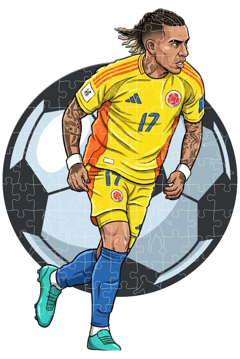 Vista 5 de Personajes Rompecabezas futbol - jugador: Mbappe, tamaño: 20x30cm