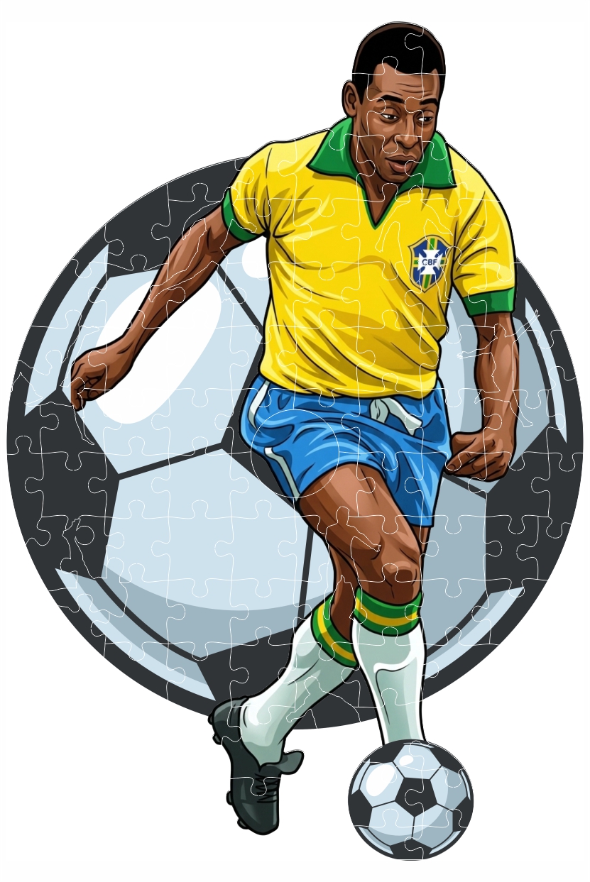 Vista 4 de Personajes Rompecabezas futbol - jugador: Mbappe, tamaño: 20x30cm