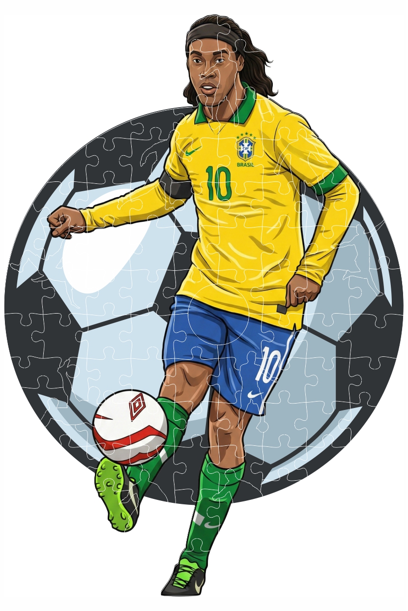 Vista 2 de Personajes Rompecabezas futbol - jugador: Mbappe, tamaño: 20x30cm