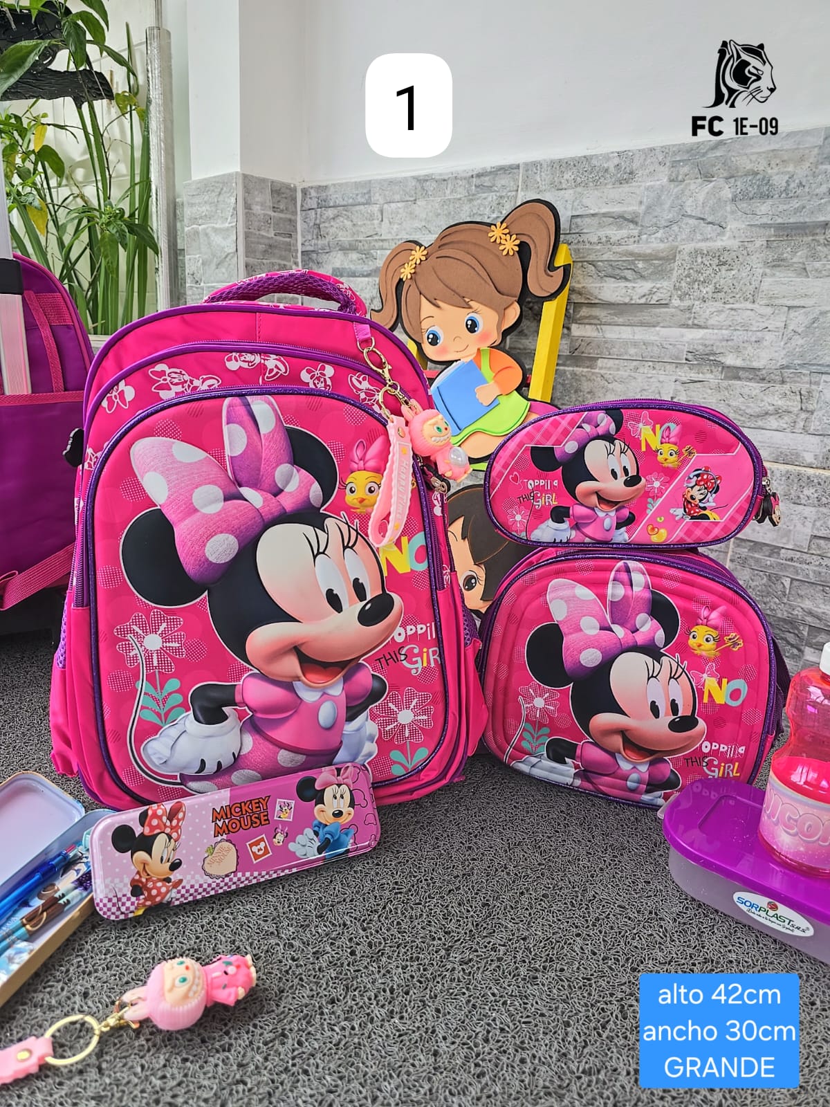 bolso morral trio grande minie +obseqio - Vista 1