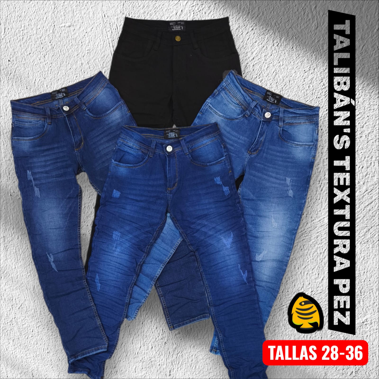 Jeans Textura de Pescado Para Hombre - Vista 1