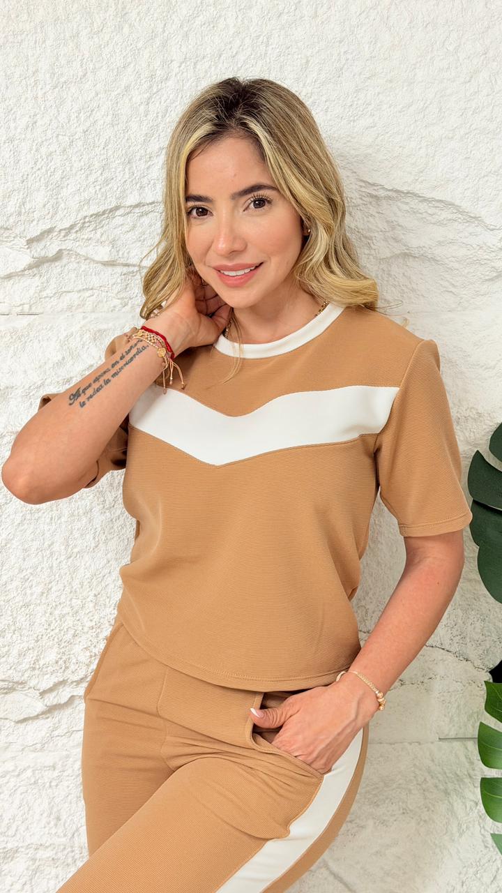 Miniatura 4 de Conjunto combinado V Rib Ref: BASIC055 - COLOR: KAKI, TALLA: PLUS