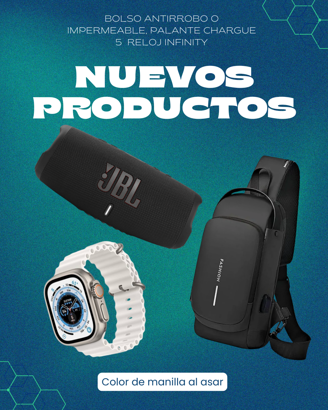 SMART WATCH+BOLSO ANTIRROBO+PARLANTE - Vista 1