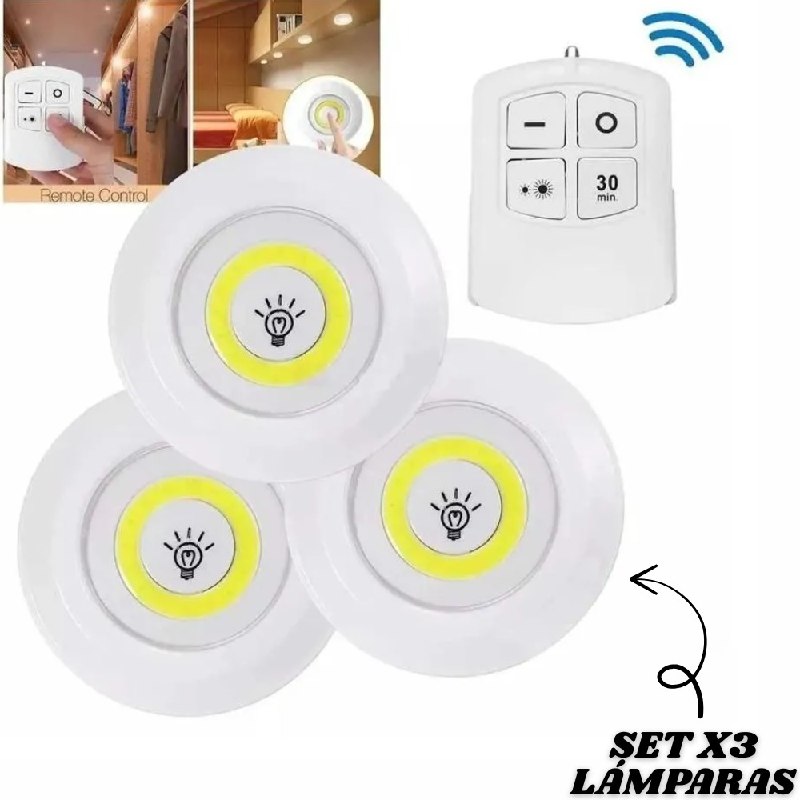 Set X3 Lamparas Luz Led Portatil Inalamb
