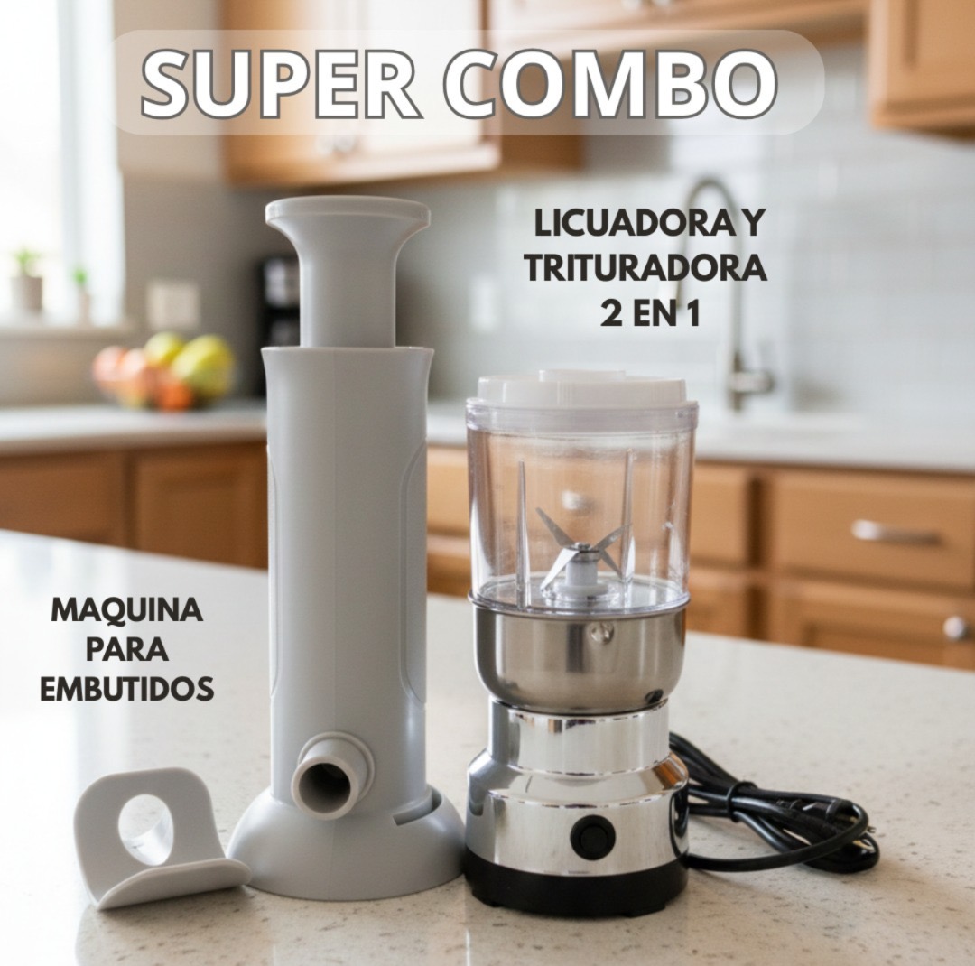 Combo máquina embutidos y licuadora 2en1