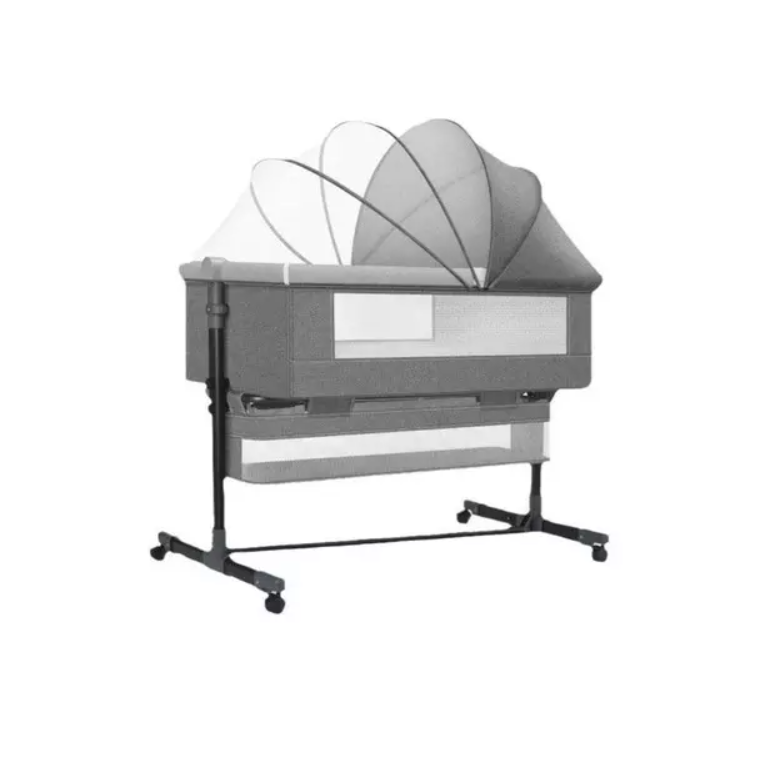 Vista 10 de CUNA COLECHO CON COLCHONETA PARA BEBE GRIS