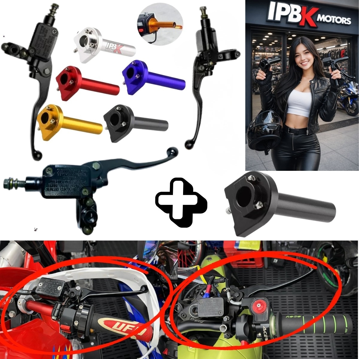 Manigueta freno pulsar + acelerador cuar - Vista 1