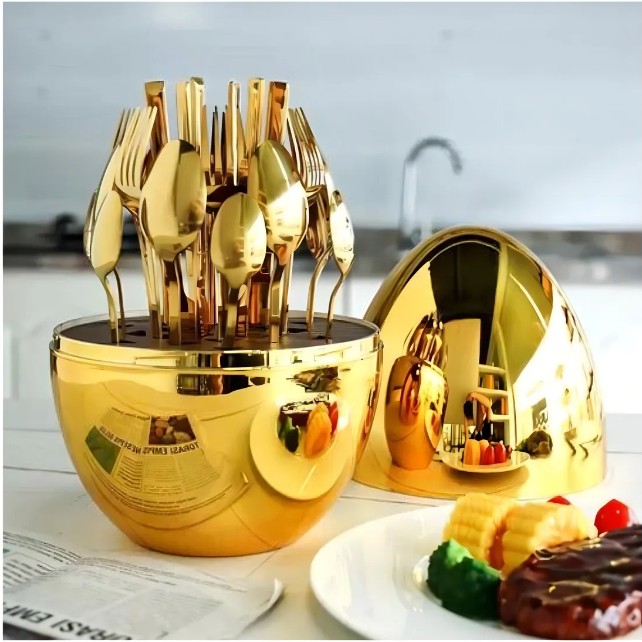 Juego De Cubiertos 24pcs Form Huevo - Vista 1