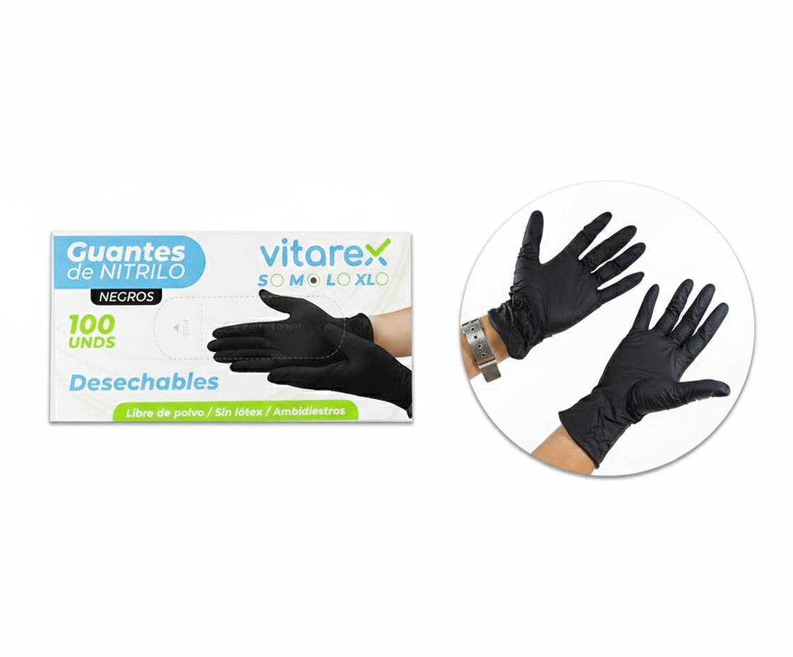 Guante de Nitrilo Negro Caja X100 - Vista 1