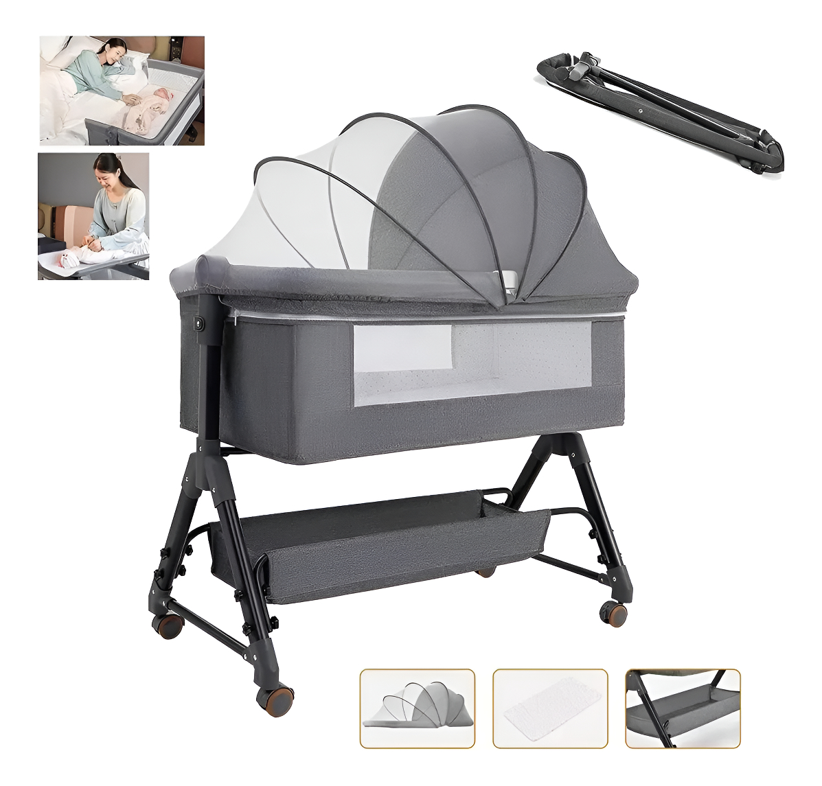 CAMA CUNA MECEDORA PARA BEBES 6 EN 1 - Vista 1